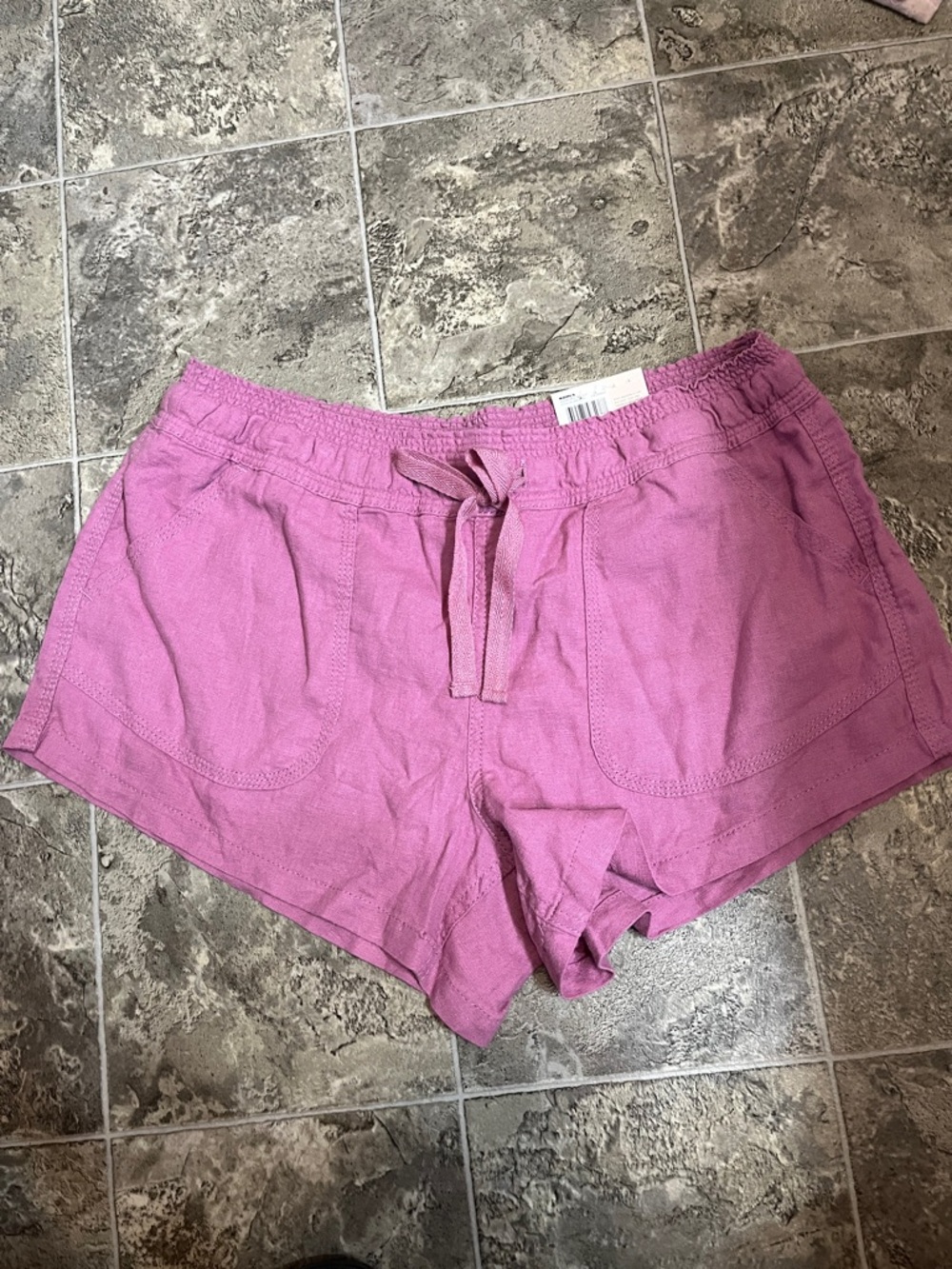 NWT SO Women's Junior’s Fuchsia Mauve Pink Linen Style Drawstring Shorts Size L